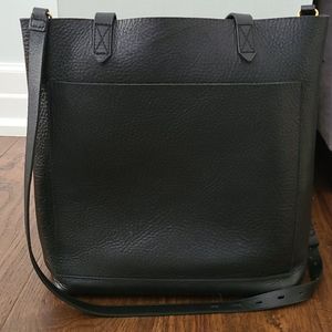 Madewell Black Leather Medium Transport Tote Bag